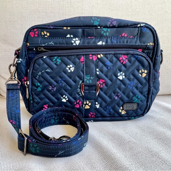 lug Bags Lug Carousel Xl Crossbody Bag Paws Navy Nwot Poshmark